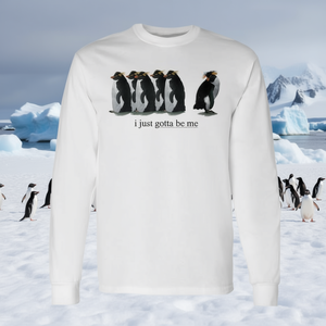 T-shirt a maniche lunghe Penguin Rockhopper, girocollo unisex, stampa digitale, attività promozionali, per adulti - Product Image 3