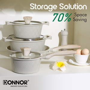 Collezione Smart Kitchen Solution 15 Pezzi in Alluminio Forgiato: Pentole per Zuppa 20/24/28/32cm, Padella Profonda 28cm, Coperchi <span class=keywords><strong>TE</strong></span>, Spatole, Tappetini - Product Image 5