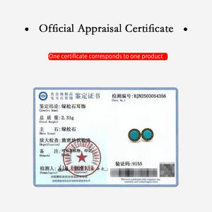 Pendientes de tuerca circulares de turquesa clásicos con accesorio de moda geométrico con bordes dorados - Product Image 4