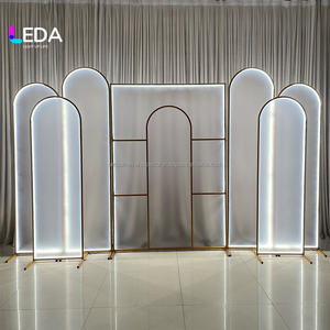 SMOOTH Modern White Metal <b>Stand</b> Arch <b>Backdrop</b> With Led Light For Wedding Stage Arch Party Wall Decoration - Product Image 6