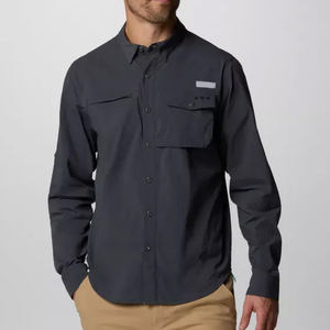 Camisa de pesca de poliéster con botones, impermeable, con capucha, estampado hawaiano extra grande, de alta calidad, MOQ bajo, venta al por mayor. - Product Image 1