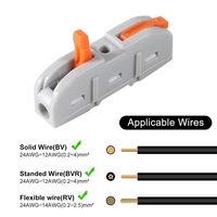 Accessoires de connecteur électrique à levier 1 à 1 assemblables en ligne-Connecteurs à fil rapide sans bornes vendues 2 en 2