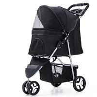 Poussette de luxe portable et pliable pour animaux de compagnie pour animaux de compagnie Poussettes de voyage pour chiens à 4 roues Poussettes pour petits chiens Vente en gros d'usine C & C