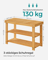 Banc à chaussures et de rangement en bois à double niveau, idéal pour les entrées familiales et les couloirs