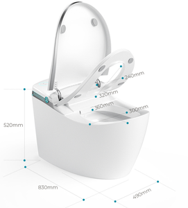 <span class=keywords><strong>Toilette</strong></span> Intelligente <span class=keywords><strong>de</strong></span> Luxe 2026 Nouveau Design WC Intelligent à Siphon en P avec Télécommande, Fixation au Sol, Chasse d'<span class=keywords><strong>eau</strong></span> Automatique au Pied pour Salle <span class=keywords><strong>de</strong></span> Bain - Product Image 2