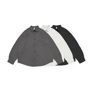 Plus Size Linen Shirt Men's Cotton Loose Shirts Simple Unisex Style Casual Blank Shirt