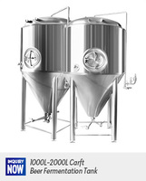 Réservoir de fermentation de bière de 2000 litres Réservoir de fermenteur de bière conique chemisé en acier inoxydable Équipement de fermentation