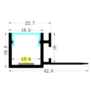 Profilé LED en aluminium YG-B012 pour cloisons sèches de <span class=keywords><strong>plafond</strong></span> Bandes noires Barre de canal Éclairage Encastré Plâtre Gypse - Product Image 3