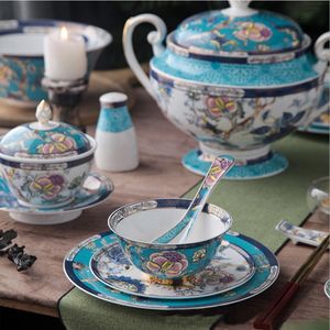 Vente en gros de 68 pièces de vaisselle en porcelaine tendance, style chinois classique, motif oiseau porte-bonheur, pour la décoration de salon et de la maison - Product Image 4