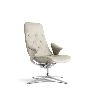 Silla de sofá giratoria individual cómoda ergonómica de cuero ajustable en altura para habitación - Product Image 6