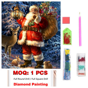 Colorido <span class=keywords><strong>Navidad</strong></span> DIY 5D diamante pintura Kits arte cuadro redondo completo taladro diamante pintura para decoración del hogar - Product Image 1