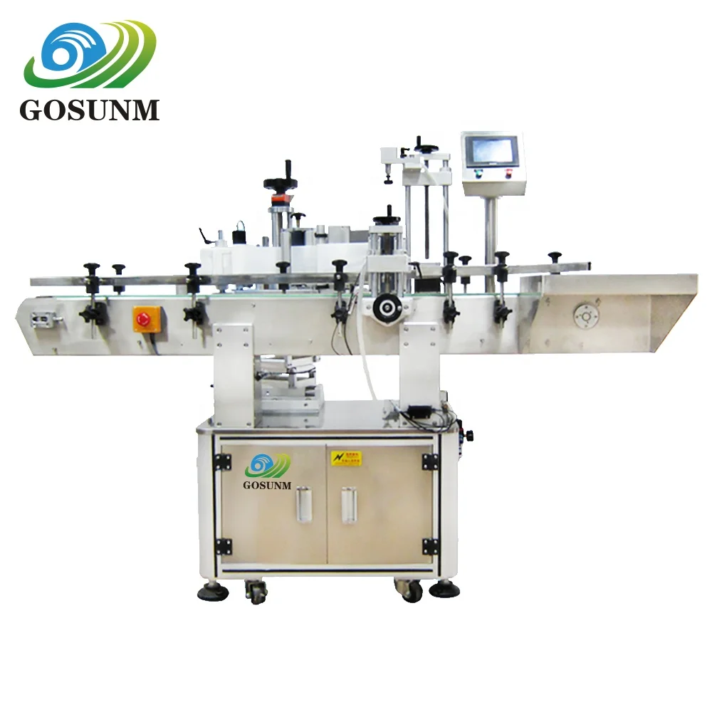 Skilt, двухсторонняя машина для нанесения этикеток на бутылки шампуня с принтером