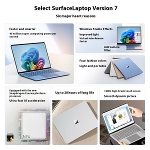 Surface Laptop 7 หน้าจอสัมผัสขนาด 13.8/15 นิ้ว บางเฉียบ พกพาสะดวก สำหรับใช้งานที่บ้าน สำนักงาน เรียนภาษาอังกฤษ เล่นเกมส์ Xiaolong Ssd ฮาร์ดไดรฟ์แล็ปท็อป - Product Image 4