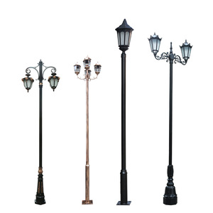 Farola de Jardín de Hierro para Exteriores con Pantalla de Vidrio LED, Luz Blanca Cálida de 2700K, IP65, Bombilla A19 No Desmontable, AC 220V, Sensor de Movimiento, Energía Solar - Product Image 1