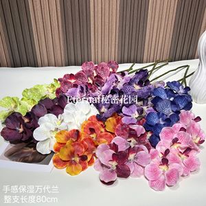 Fleur artificielle d'orchidée Vanda Secret Garden 80cm, hydratante, pour décoration de mariage et de maison - Product Image 4