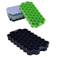 Moule à glaçons en silicone alvéolé 37 grilles, congélation rapide, démoulage facile, portable, lavage à la main uniquement, pour glaçons faits maison