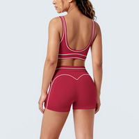 Nouveau short avant en Spandex/Nylon, coupe ajustée, taille haute, respirant, très élastique, infroissable, avec design color-block au dos