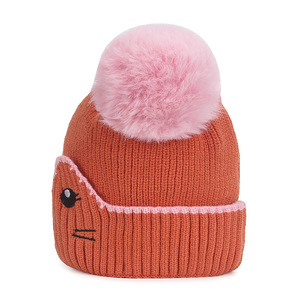 Cute Knitted Baby Hat With Pom Poms Unisex Winter Warm Beanie For Kids - Product Image 3