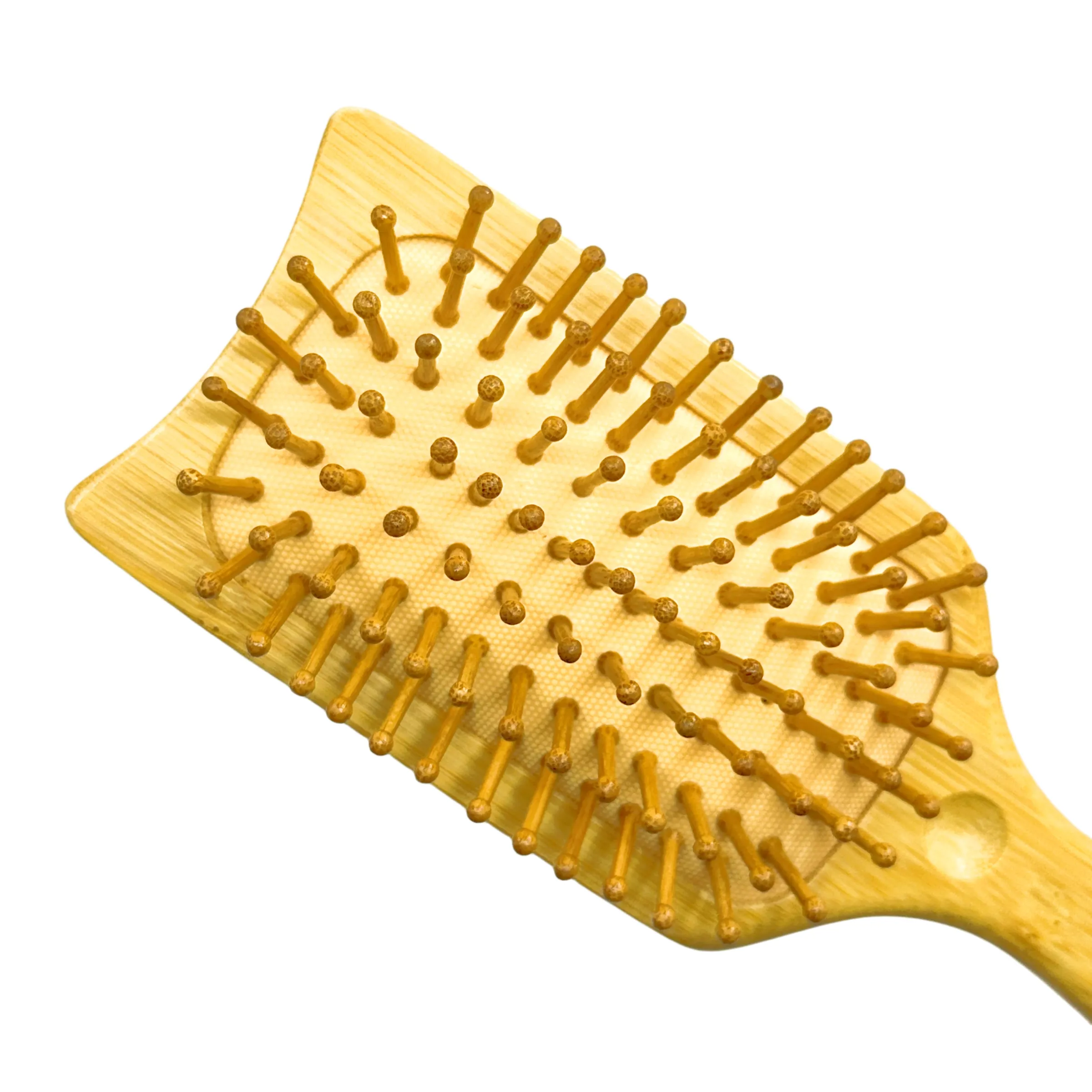 מברשת שיער מבמבוק בעיצוב חמוד מעץ טבעי עם עיסוי כרית מיתוג OEM