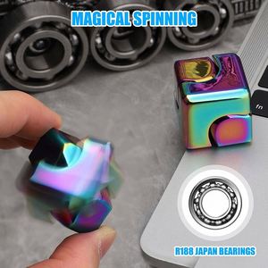 New Arrival Rainbow Metallic Toys Fidget <b>Cube</b> Spinner for Kid Adult - Product Image 2