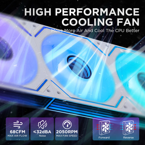 Asiahorse 120mm argb RGB trường hợp người hâm mộ cho <span class=keywords><strong>PC</strong></span> luồng không khí cao quạt làm mát với địa chỉ ánh sáng và kiểm soát PWM - Product Image 5