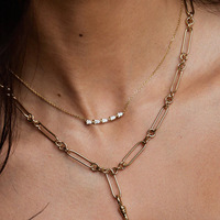 Collar de Cadena de Acero Inoxidable 316 con Baño de Oro PVD de 18K, Diseño de Lujo Ligero y Encantador, con Circonita Corte Pera, Resistente al Agua, Regalo Ideal