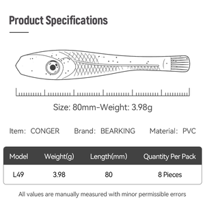 BEARKING 12.5cm 18cm pazzo lumaca pesca morbida <span class=keywords><strong>esca</strong></span> artificiale in Silicone verme <span class=keywords><strong>anguilla</strong></span> <span class=keywords><strong>per</strong></span> la pesca di mare e di fiume - Product Image 2