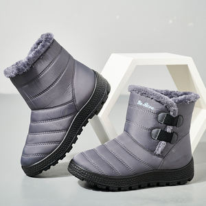 Bottes de neige mode pour femmes et filles en fourrure de couleur unie vente en gros de bottines pour femmes élastiques imperméables coupe-vent bon marché - Product Image 4