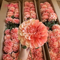 Bunga Dahlia Sutra Buatan DC287 Warna Peach Aprikot, Bunga Besar Untuk Dekorasi Meja Pernikahan, Rangkaian Bunga Grosir