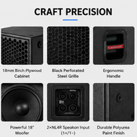 Enceintes Line Array passives en métal LS LS-218+ à double haut-parleur de 18 pouces, 1400W RMS, 5600W de crête, 38Hz-200Hz, 4,0 Ohm, audio professionnel