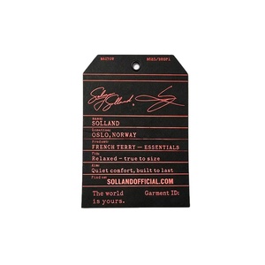 Etiquetas Colgantes Personalizadas de Bajo Costo, con Estampado en Dorado, Texto y Patrón Personalizados, en Papel Kraft Negro - Product Image 5