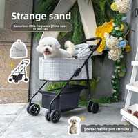 Poussette pliable légère en métal pour animaux de compagnie, transporteur universel portable pour chien et chat