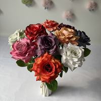 Jade Horizon Handgefertigte Seiden-Flammenrose für Braut, Hochzeit, Valentinstag, Wanddekoration, 50cm, Modern, Hochbeständig, Umweltfreundlich