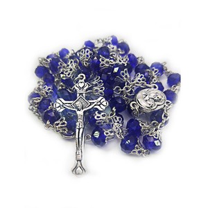 Rosario all'Ingrosso Komi con Perline di Cristallo, Terra Santa, Pendente della Vergine Maria e Croce di Gesù, Collana Rosario per Preghiera Cristiana - Product Image 6