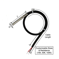 Sonde de température à thermistance NTC, résistance 10K/50K/100K, tailles optionnelles 3X15 / 4X25 / 5X15 / 5X25 / 5X30 / 6X30mm
