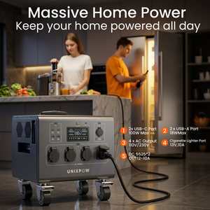 Générateur solaire portable OEM d'usine, station d'alimentation 3600W 2666.2Wh, batterie LiFePO4, MPPT, onde sinusoïdale pure, lampe torche - Product Image 4