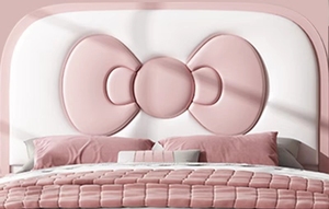 2025 New Bow Modern Comfortable Full Size Solid Wood Daybed with Cotton Upholstery for Kids Small Bedroom - Product Image 5