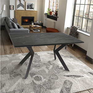 Ensemble de <span class=keywords><strong>table</strong></span> à manger moderne carrée rectangulaire <span class=keywords><strong>extensible</strong></span> en marbre <span class=keywords><strong>Table</strong></span> de salle à manger en pierre frittée au design <span class=keywords><strong>scandinave</strong></span> - Product Image 6