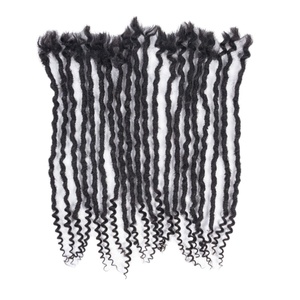 100% tóc con người Crochet phần mở rộng sâu Nữ Thần locs xoăn phong cách đôi sợi ngang kích thước nhỏ handmade <span class=keywords><strong>dreadlocks</strong></span> - Product Image 4
