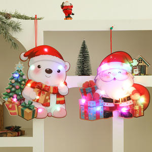 Colorido PVC Reno Papá Noel Adornos colgantes Año Nuevo DIY Decoraciones navideñas brillantes para decoraciones navideñas - Product Image 3