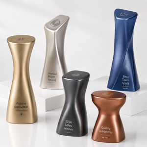 Trophées personnalisés de haute qualité, trophées de reconnaissance en métal massif plaqué pour récompenses d'employés, concours de ventes et conférences - Product Image 2
