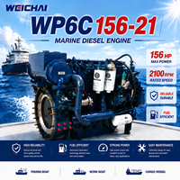 Moteur diesel marin Weichai WP6C156-21, 156 CV, 2100 tr/min, 6 cylindres, turbocompressé, refroidi par eau, pour bateau de pêche