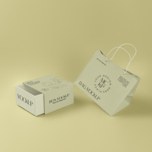 Caja de regalo verde tierno, embalaje de cartón impreso, estilo cajón, bolsa de papel. - Product Image 2