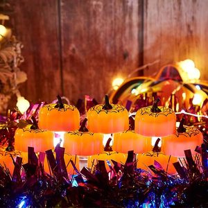 Lot de 12 lampes LED en forme de citrouille avec bougies chauffe-plat sans flamme à piles pour Halloween, Noël - Product Image 2