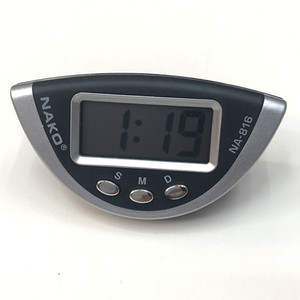 Nako Digital Car <b>Clock</b> Na-816 Oval Shape <b>Battery</b> Powered Day Date Display Adhesive Mount - Product Image 2
