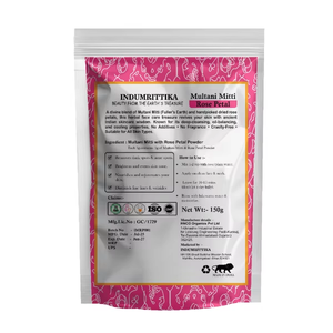 Argile naturelle Multani Mitti avec de vrais pétales de rose pour un nettoyage en profondeur de la peau et un soin du teint rafraîchissant. - Product Image 2