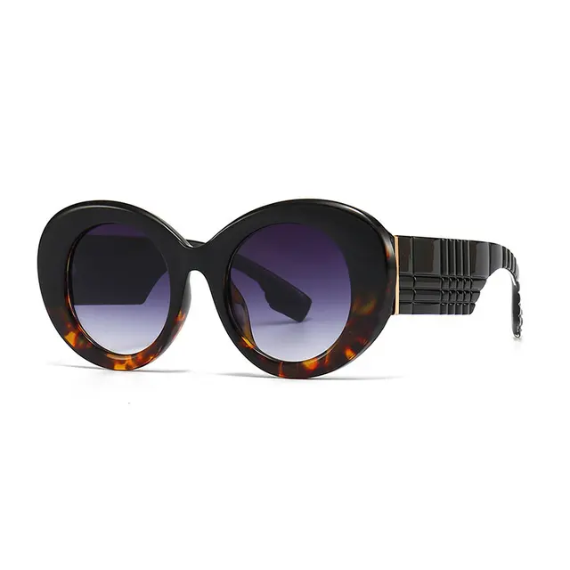 2023 Nieuwe Vintage Kleurrijke Strepen Ronde Zonnebril Vrouwen Mannen Merk Designer Mode Grote Zonnebril Dames Showtinten Oculos