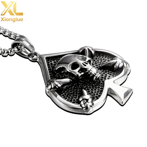 Hot Selling Personality Stainless Steel Vintage <b>Playing</b> <b>Cards</b> Spade Pendant Mens Heart Shape Pendant - Product Image 2