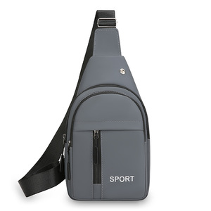 Bolso deportivo para hombre, pequeño, impermeable, gris, negro, azul, Color sólido, informal, para viajes al aire libre, bolso cruzado de hombro Y708 - Product Image 4