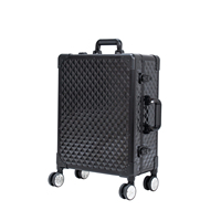 Valise de transport rigide KONCAI pour salon de coiffure, maquillage professionnel, coiffeur, avec miroir LED